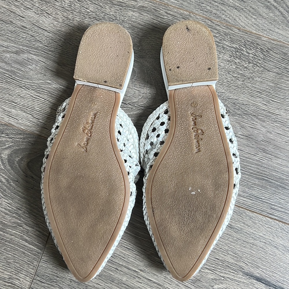 Sam Edelman Clara Woven Mikes Flats White 7.5 - Picture 2 of 8